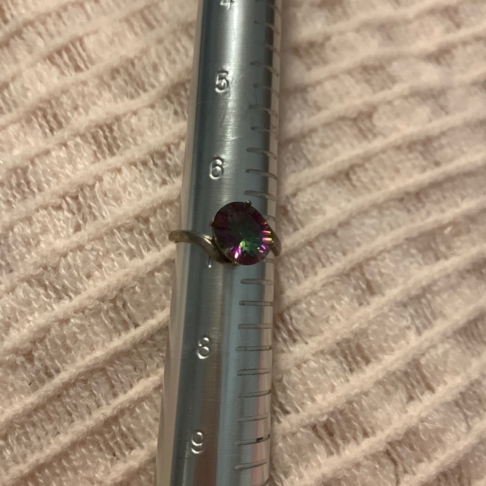STERLING SILVER mystic topaz gem stone ring